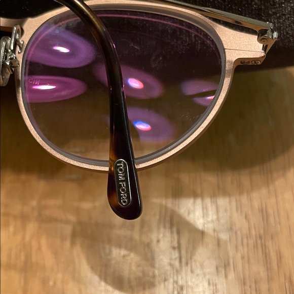 Tom Ford Rose Gold Round Glasses with Case